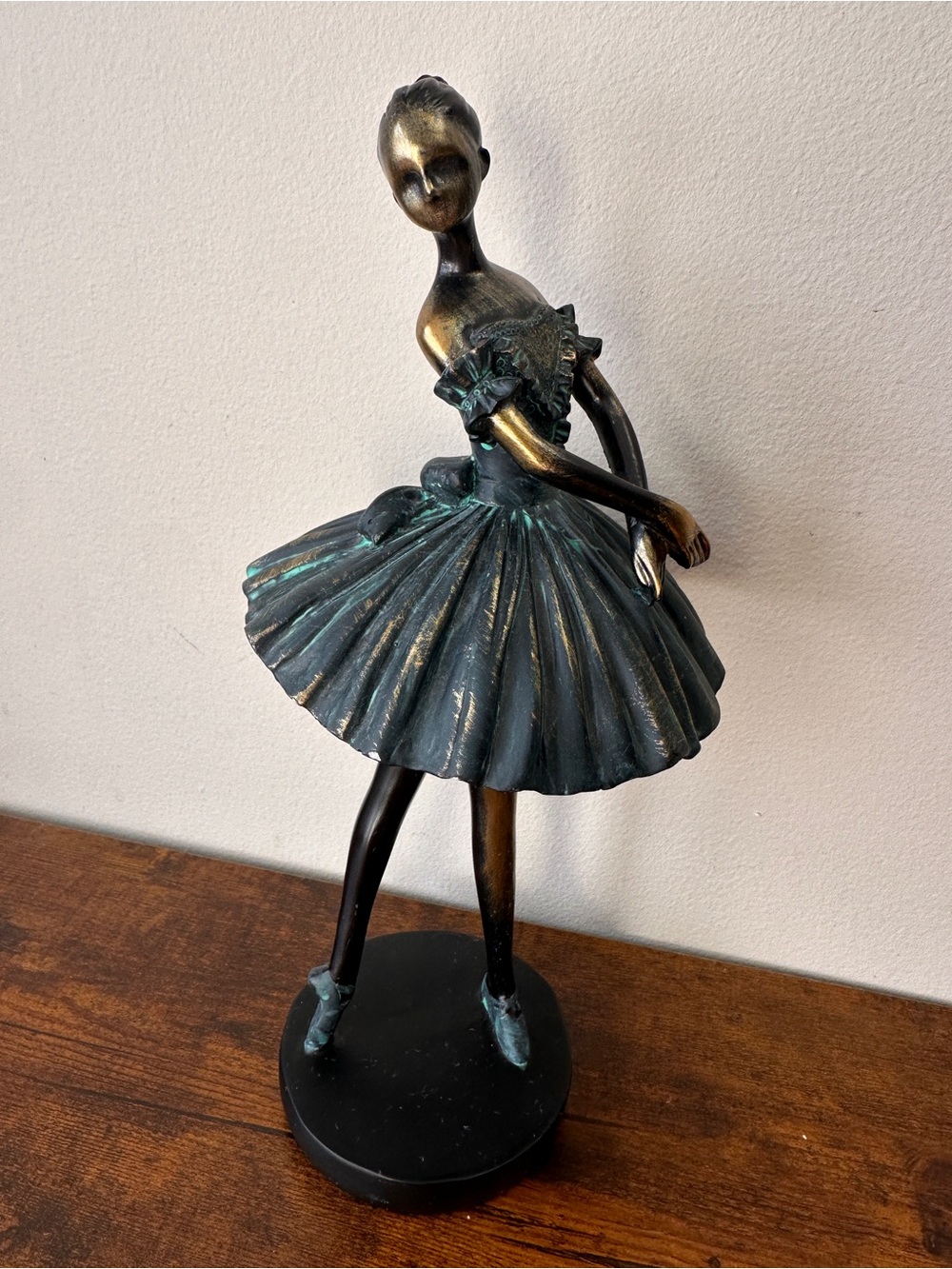 Bronze-Tone Ballerina Statue Decorative Figurine - Elegant Home Art - Picture 3 of 10